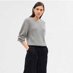 Gap Shaker-Stitch Crewneck Sweater in Pilot Gray- Size Small Tall